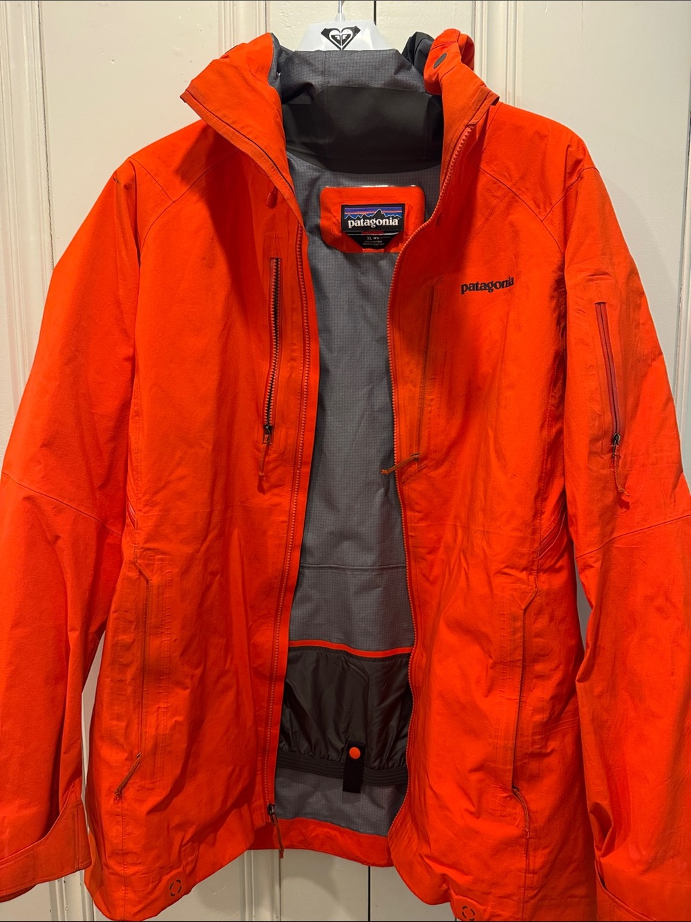 Patagonia Women’s Bright Orange Powslayer Ski and Ride Jacket